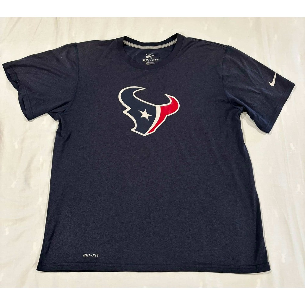 Nike Houston Texans Dri-FIT Shirt Mens Large Navy Blue NFL Equipment‎ T-Shirt